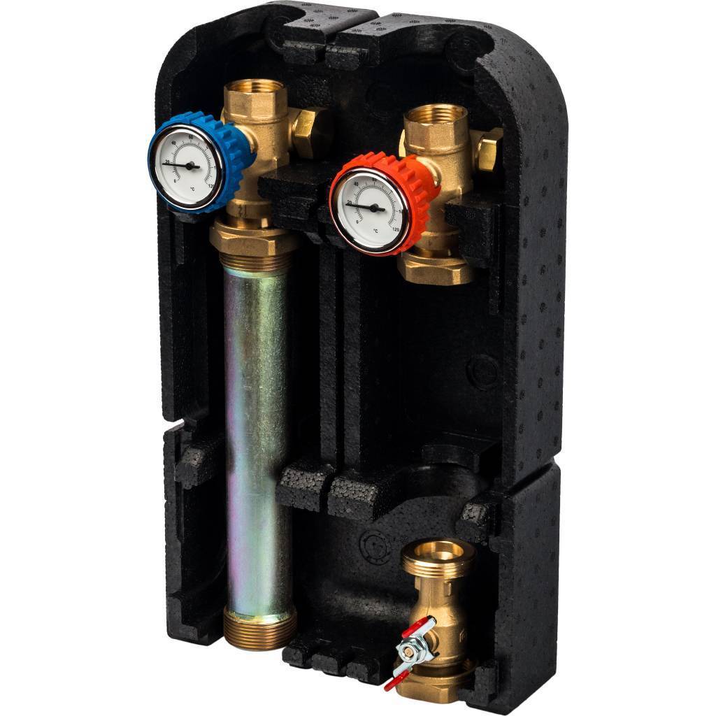 Насосная группа STOUT SDG-0001 с прямым контуром 1 без насоса в теплоизоляции, SDG-0001-002501