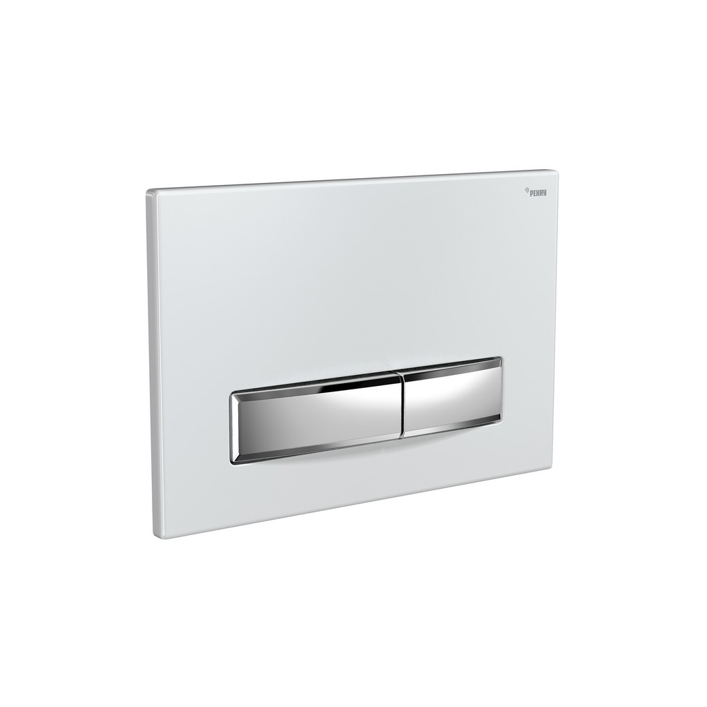 Панель смыва РЕХАУ NOVA LONG 001 с прямоугольными клавишами, пластик, белый, глянцевый, клавиши хром, глянцевый, 19102311001