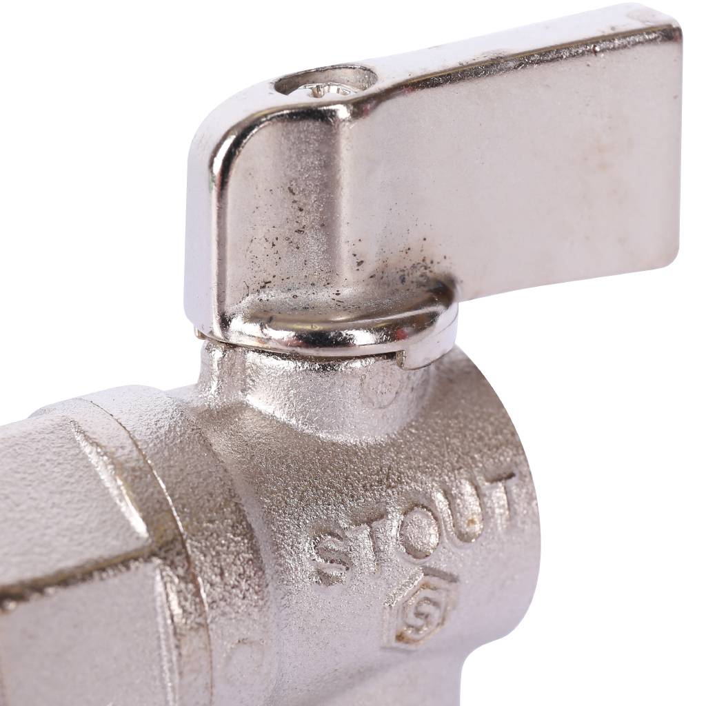 Кран шаровой STOUT угловой для бытовой техники 1/2 х 3/4, SVB-0059-001234
