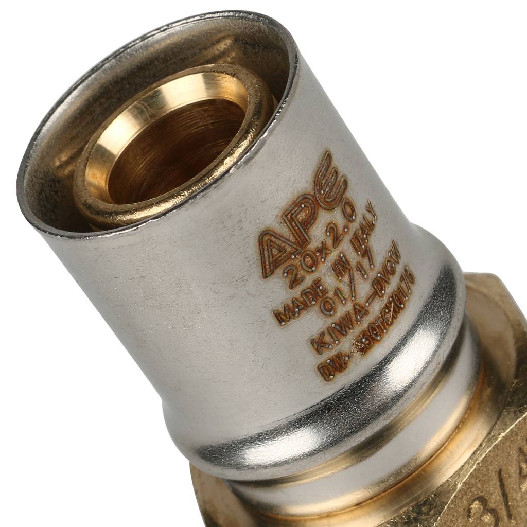 Переходник STOUT с наружной резьбой 3/4 х20 для металлопластиковых труб прессовой, SFP-0001-003420