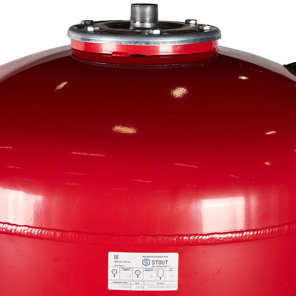 Расширительный бак STOUT STH-0006 на отопление 700 л. (цвет красный), STH-0006-000700
