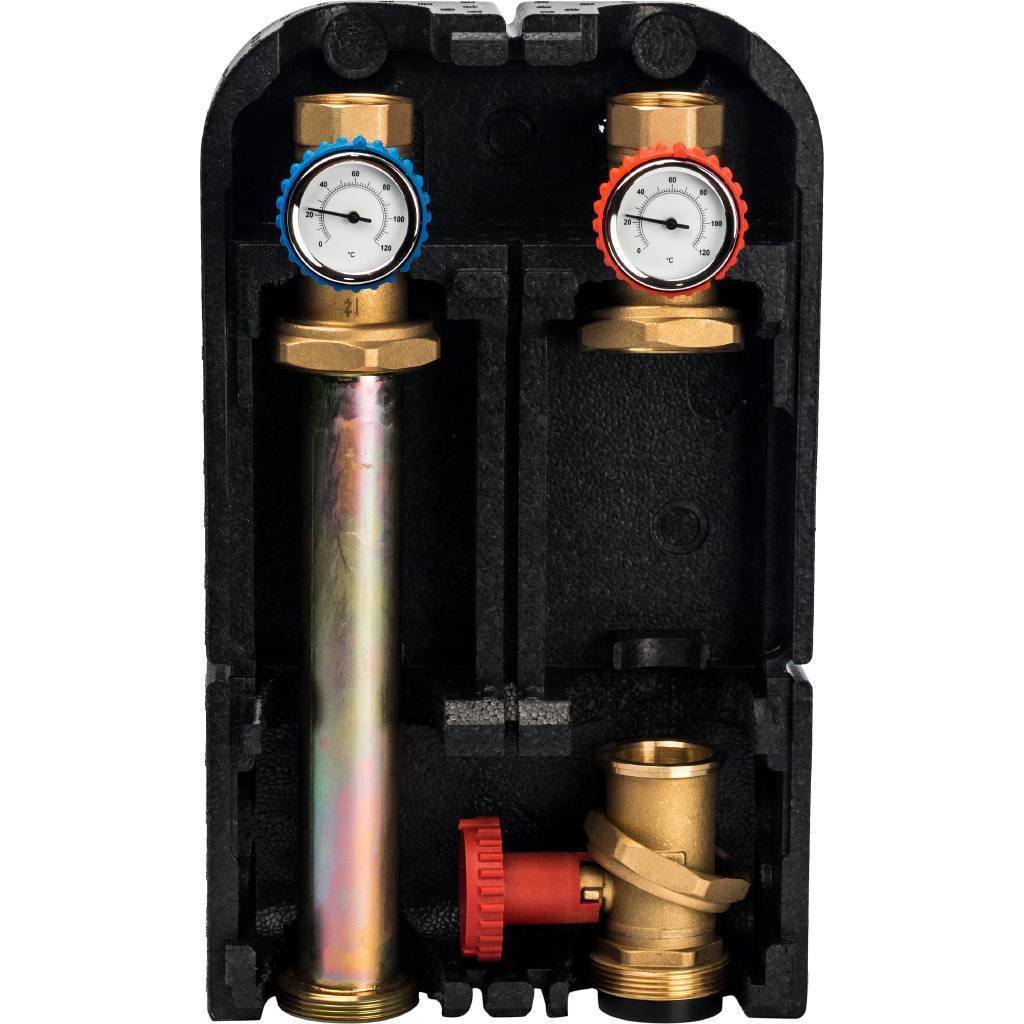 Насосная группа STOUT SDG-0001 с прямым контуром 1 1/4 без насоса в теплоизоляции DN 32, SDG-0001-003201