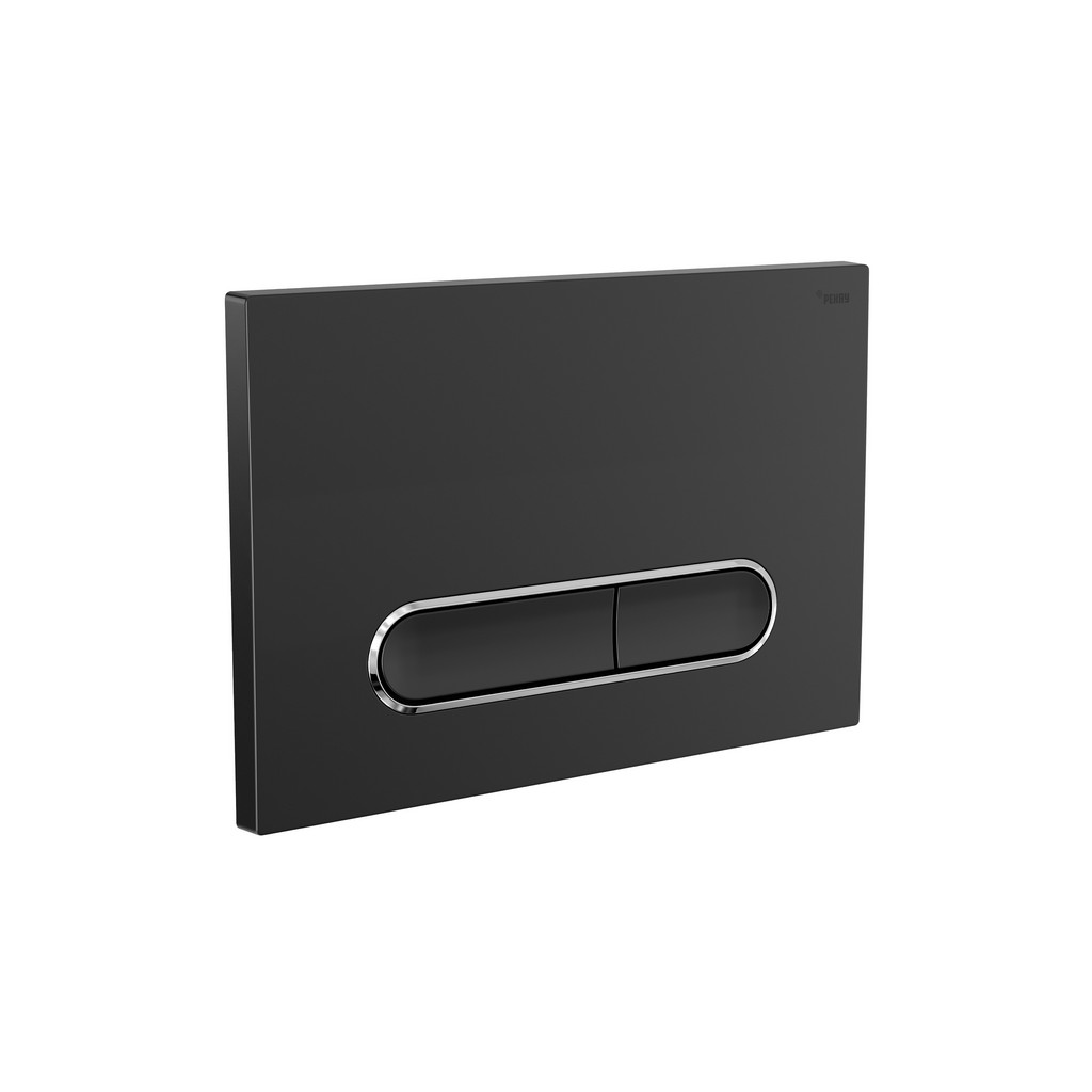 Панель смыва РЕХАУ NOVA ELLIPSE 002 с овальными клавишами, пластик, черный, матовый, контур клавиш хром, глянцевый, 19102441001