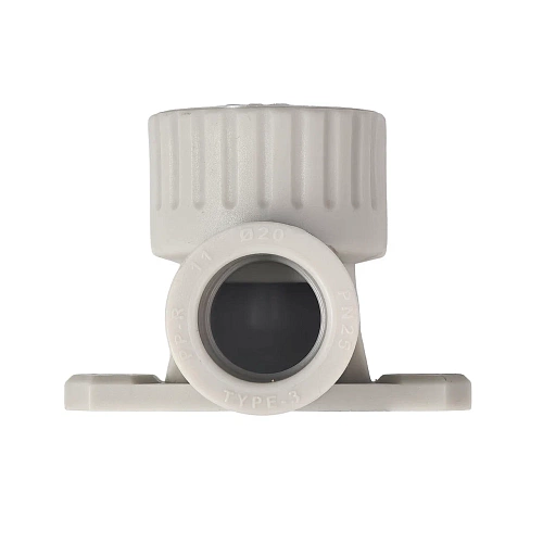 Угольник комбинированный с креплением PPR внутренняя резьба 20х 1/2,  серый, РТП