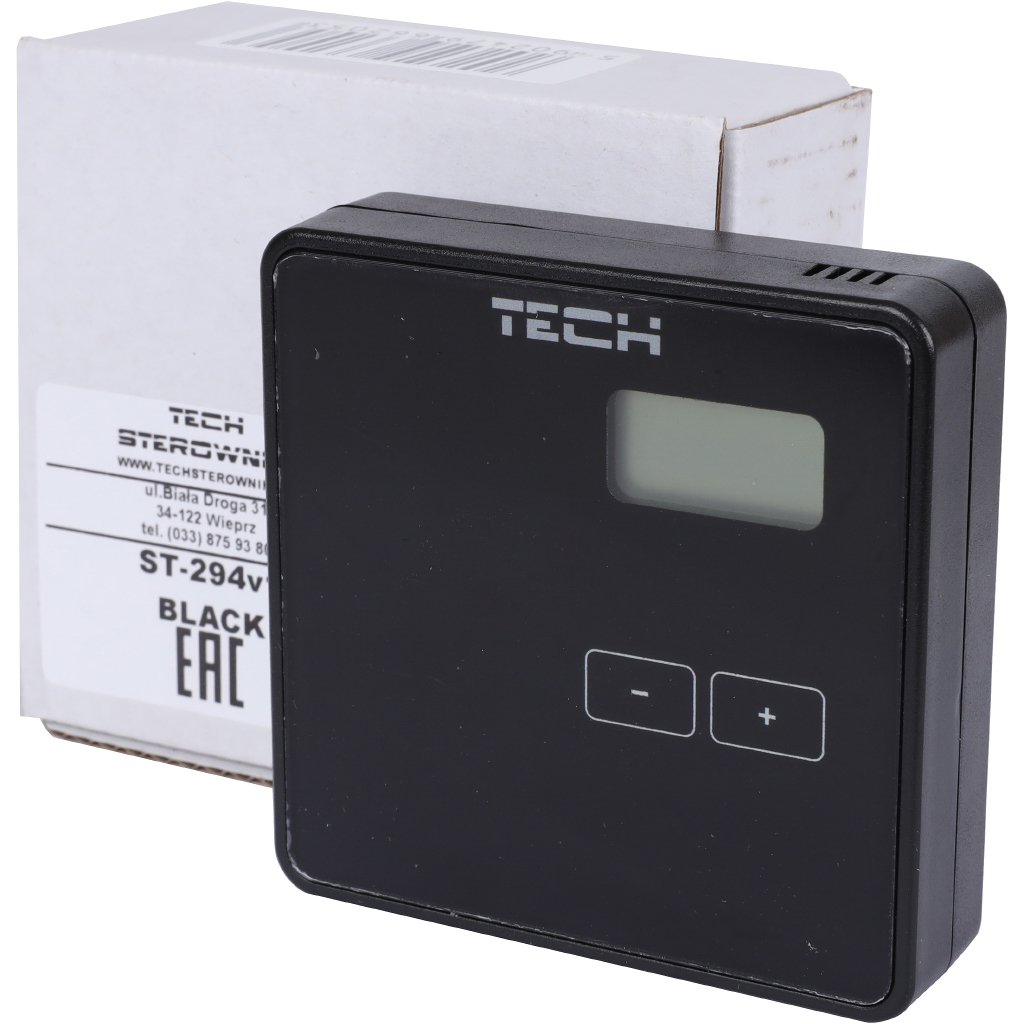 Проводной комнатный двухпозиционный терморегулятор, черный TECH ST-294 v 1, WG.11.0459