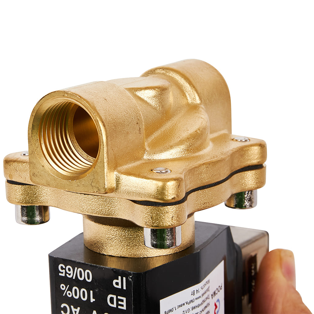 Клапан электромагнитный (соленоидный) двухходовой РОСМА СК-11-15 G1/2,НЗ, 220В, прямого действия, корпус - латунь, уплотнение - NBR, 00000011325