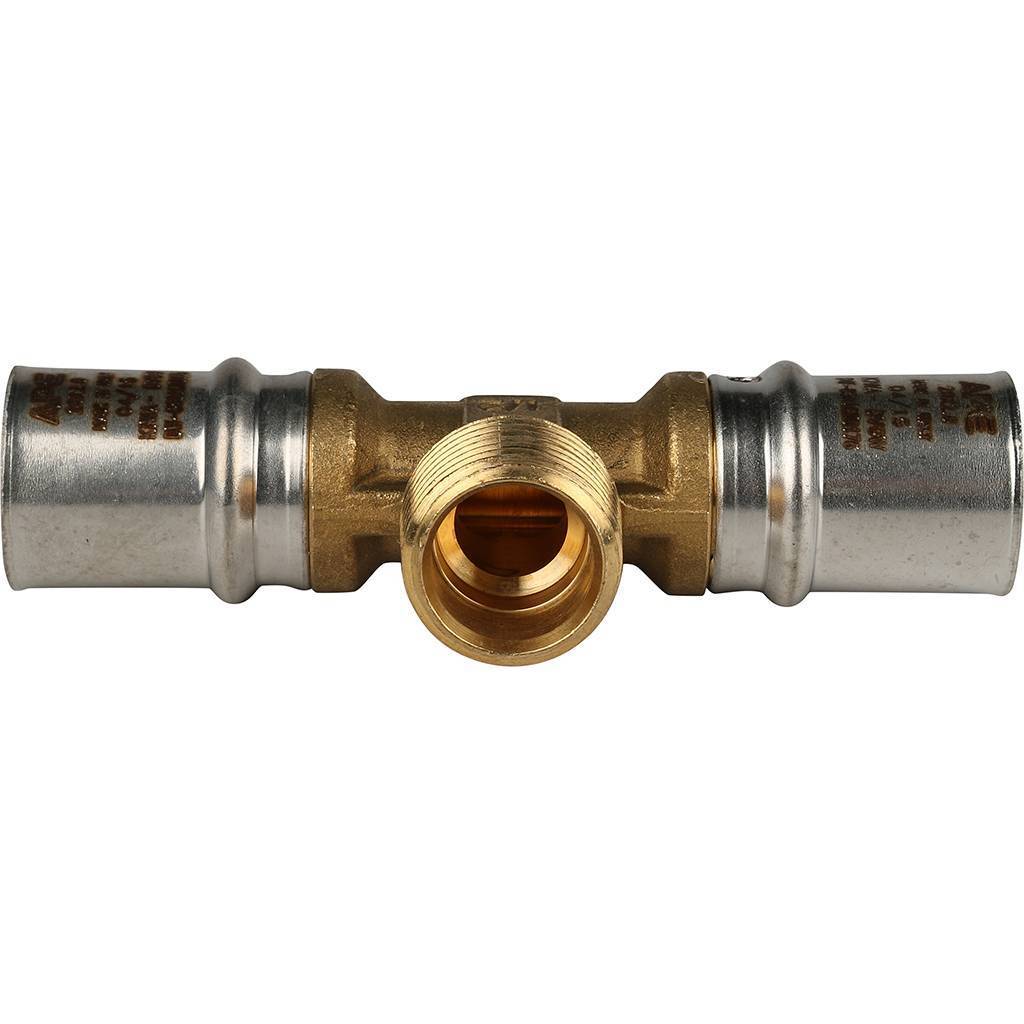 Тройник-переходник STOUT с наружной резьбой 20х1/2 х20 для металлопластиковых труб прессовой, SFP-0008-201220