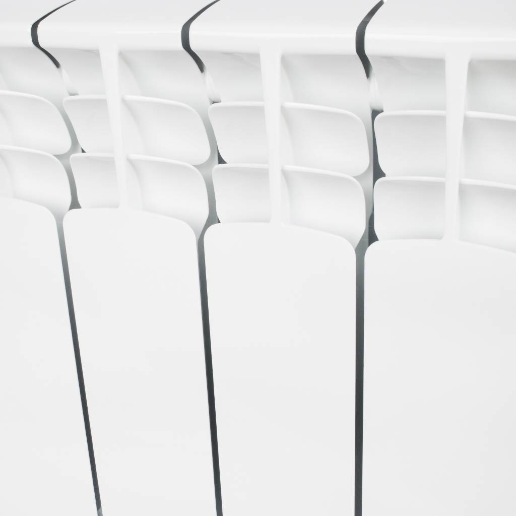 Радиатор биметаллический STOUT Space 350 12 секций боковое подключение RAL9016, SRB-0310-035012