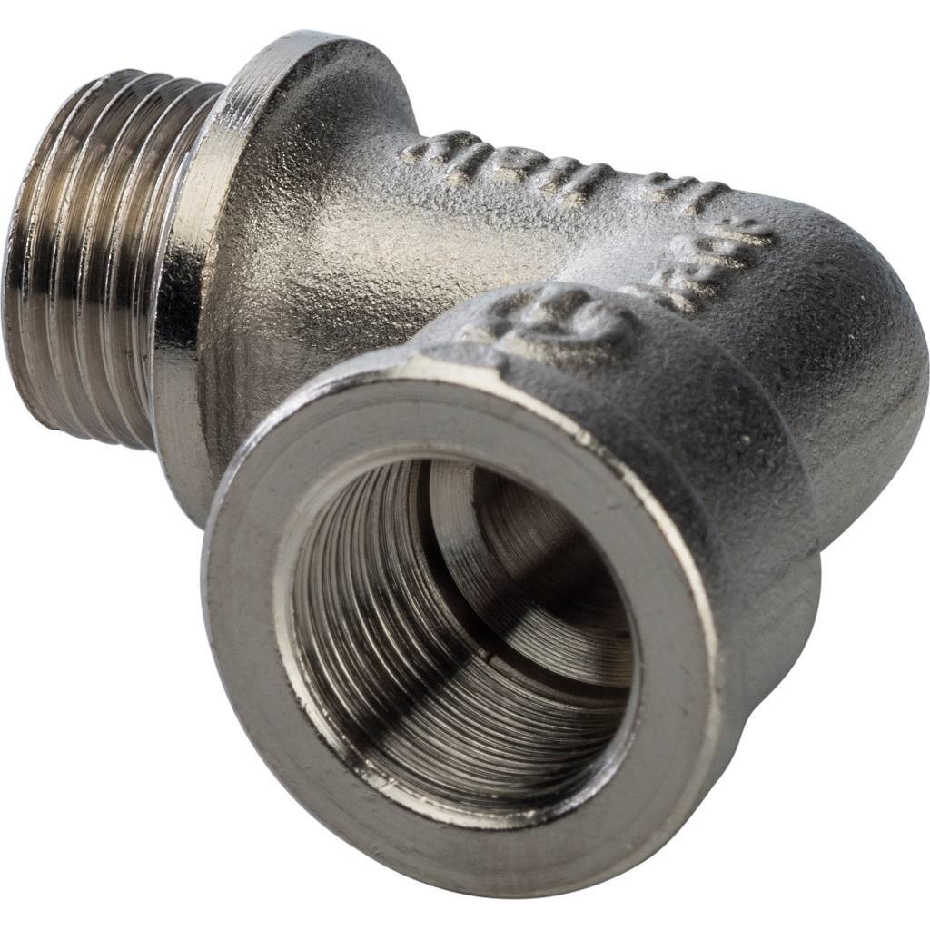 Угольник STOUT с упором НВ никелированный 3/8, SFT-0016-000038