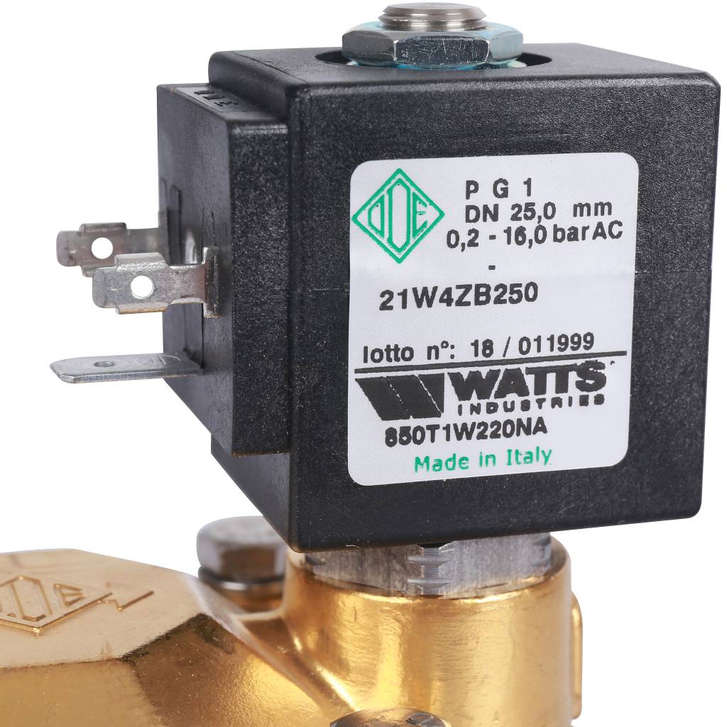 Соленоидный клапан Watts 850T (850T1W220NA) для систем водоснабжения 1 230 B Н.О., 10023641