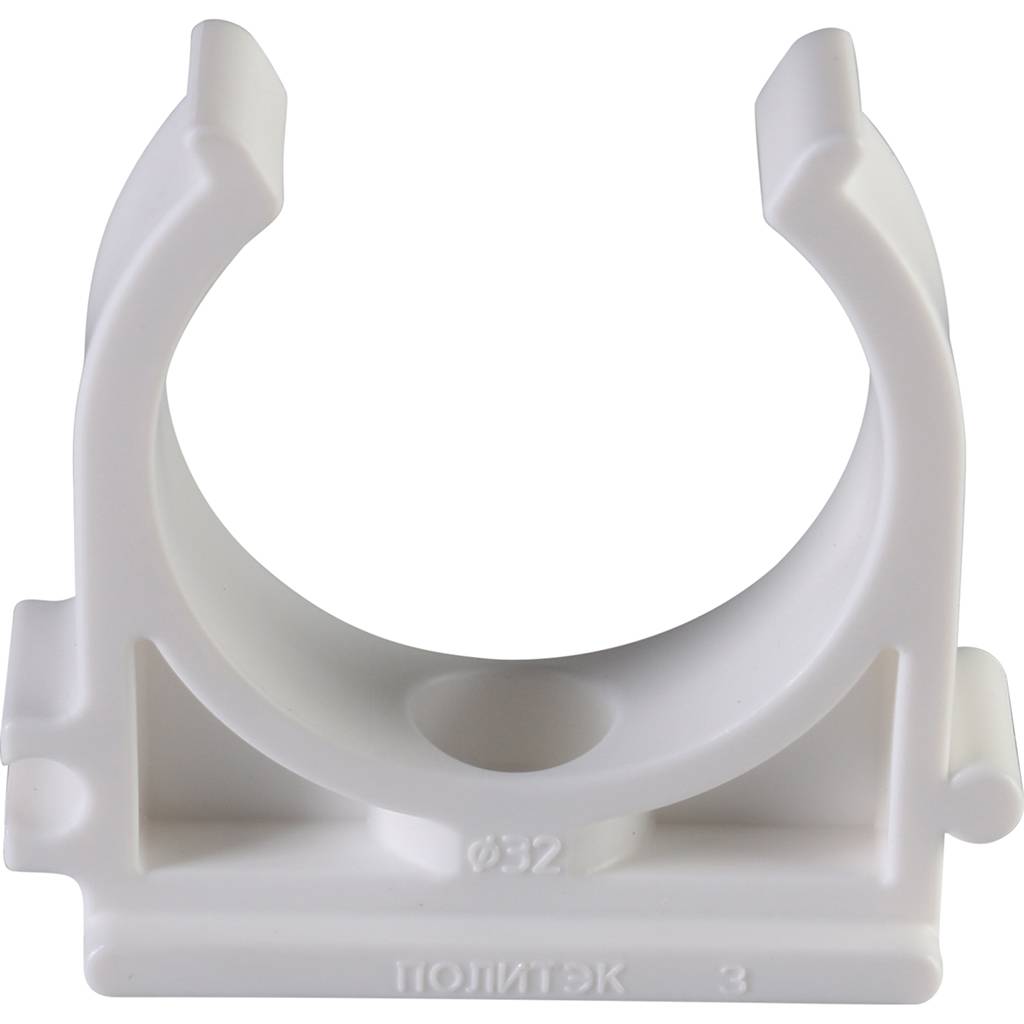 Крепление Политэк d=32 для полипропиленовых труб под сварку (цвет белый), 9000000032