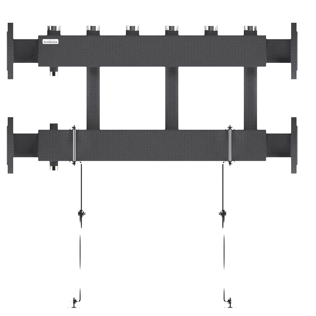 Модульный коллектор GIDRUSS MK-400-3x32 (до 400 кВт, 2 магистр. подкл. Фл.Ду65, 3 контура G 1 вверх или вниз)