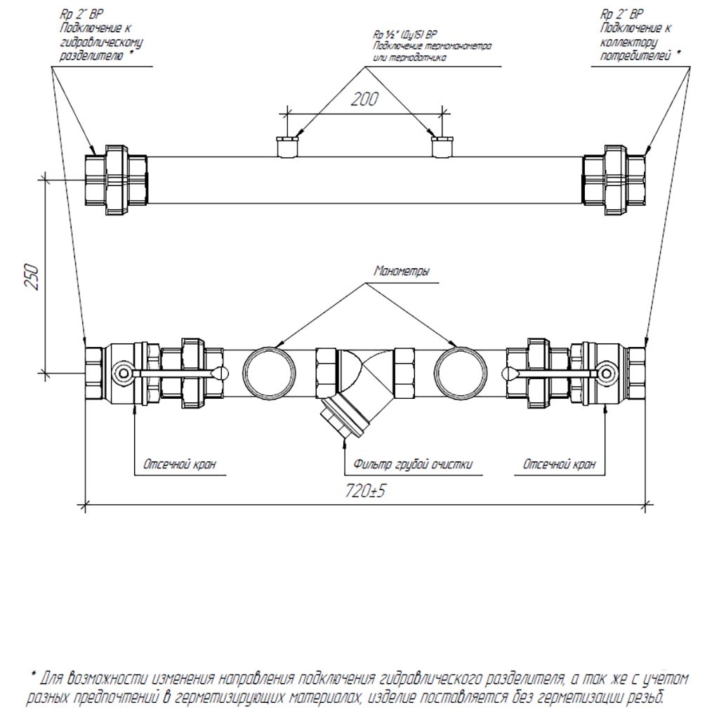 Контрольно очистительный узел GIDRUSS CCNSS-50 нержавеющая сталь, CN 50A00 21