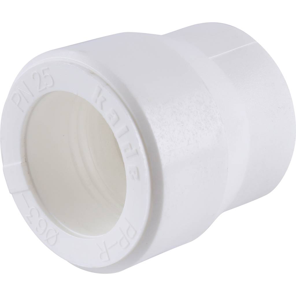 Муфта переходная Kalde 63x32 для полипропиленовых труб под сварку (цвет белый)