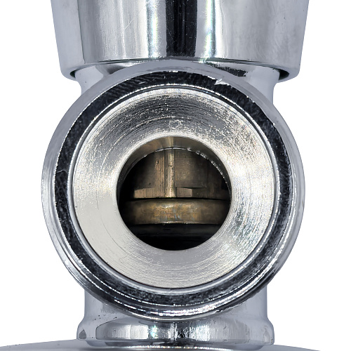 Вентиль угловой удлиненный, латунь 1/2х3/4, еврослот, хромированный, РТП