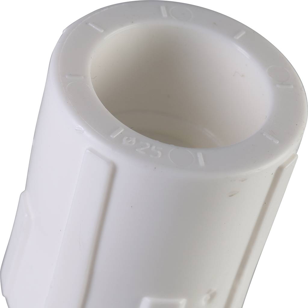 Муфта комбинированная Политэк 25х1/2 наруж. резьба для полипропиленовых труб под сварку (цвет белый)