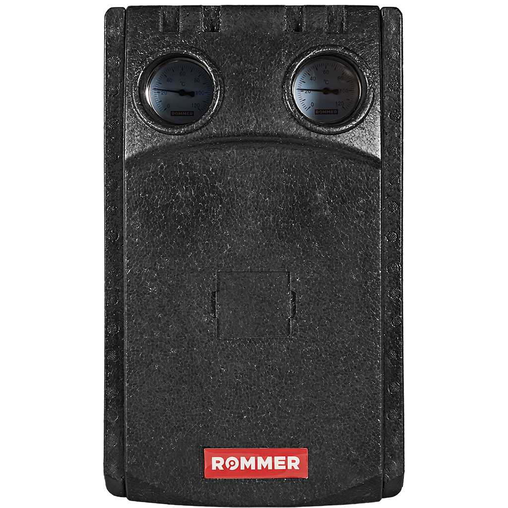 Насосная группа ROMMER RDG-1038 с теплообменником 34 пластин, без насоса в теплоизоляции, RDG-1038-342501