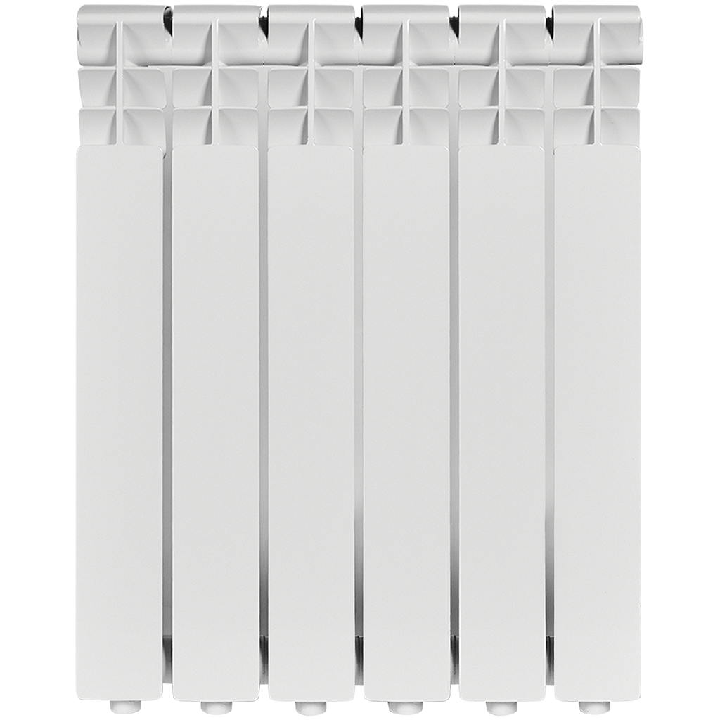 Радиатор алюминиевый ROMMER Optima 500 6 секций боковое подключение (RAL9016), RAL-0210-050006