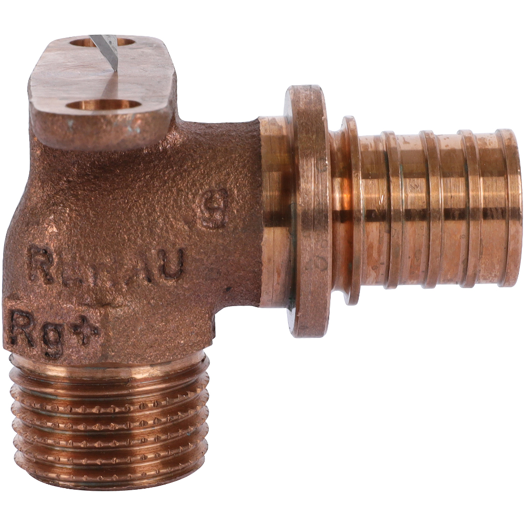 Угольник настенный РЕХАУ с наружной резьбой 20-R 1/2 RX+ для труб из сшитого полиэтилена аксиальный