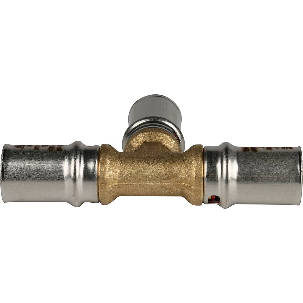 Тройник STOUT равнопроходный 16х16х16 для металлопластиковых труб прессовой, SFP-0006-161616