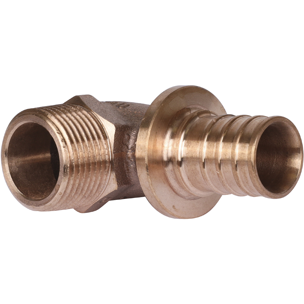 Угольник-переходник РЕХАУ RAUTITAN с наружной резьбой 25-R 3/4 RX+ для труб из сшитого полиэтилена аксиальный, 14563501001