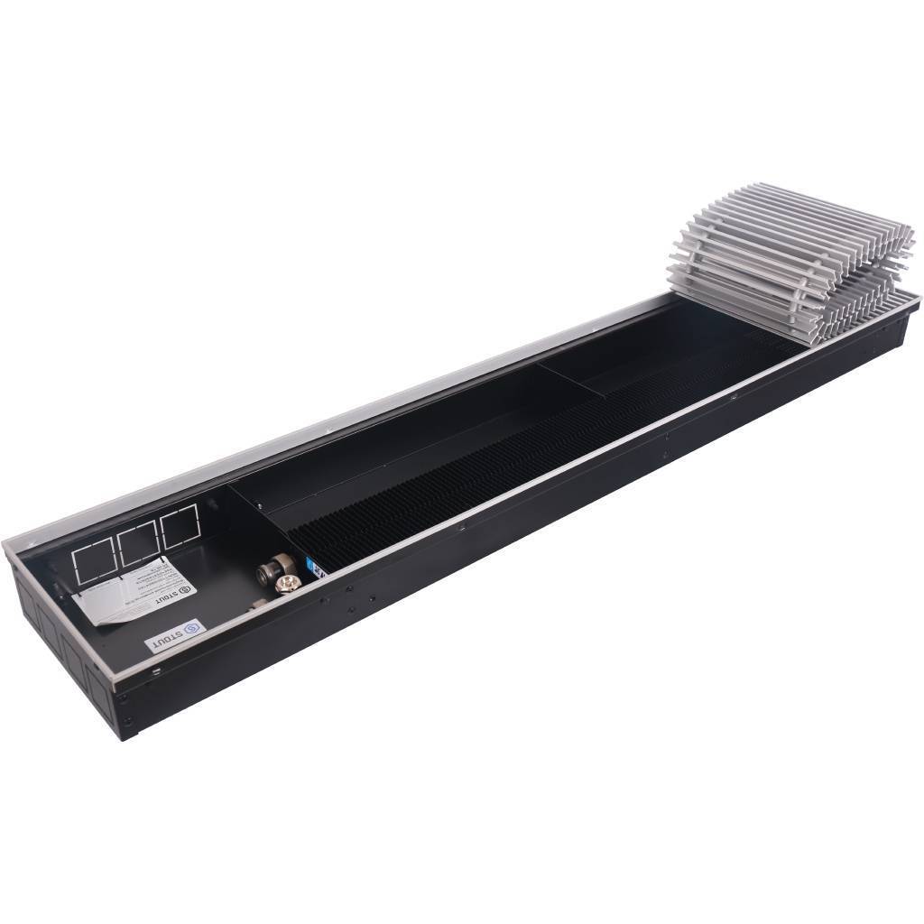 Внутрипольный конвектор STOUT SCN-1100 80х240х1200 (Решётка роликовая) правое подключение, SCN-1100-0824120