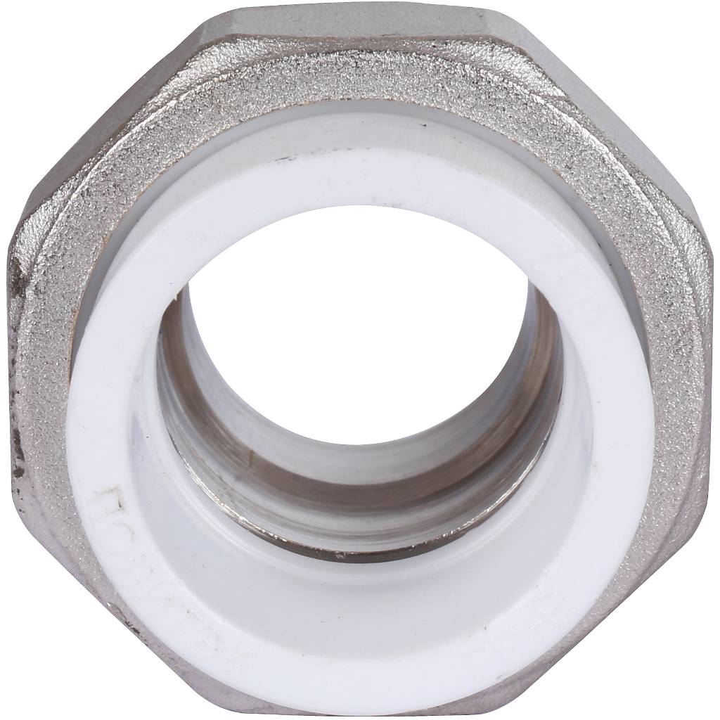 Муфта разъемная с наружной резьбой Политэк 32х1 для полипропиленовых труб под сварку (цвет белый), 9800003201