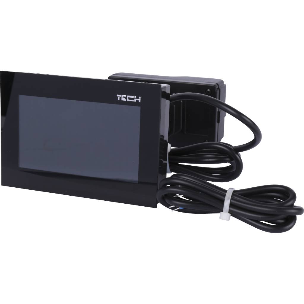 Комнатный двухпозиционный  регулятор цветной (стекло 2мм) черный TECH ST-283