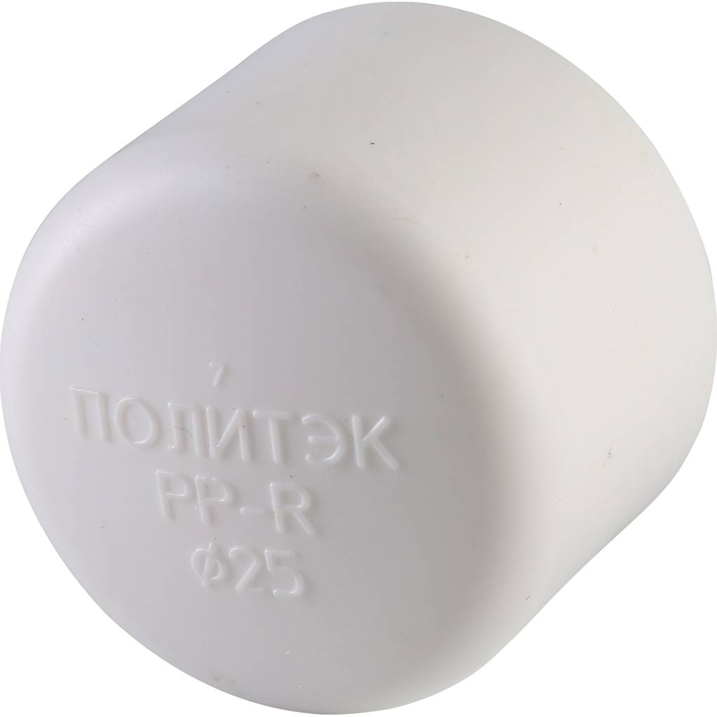 Заглушка Политэк d=25 для полипропиленовых труб под сварку (цвет белый)