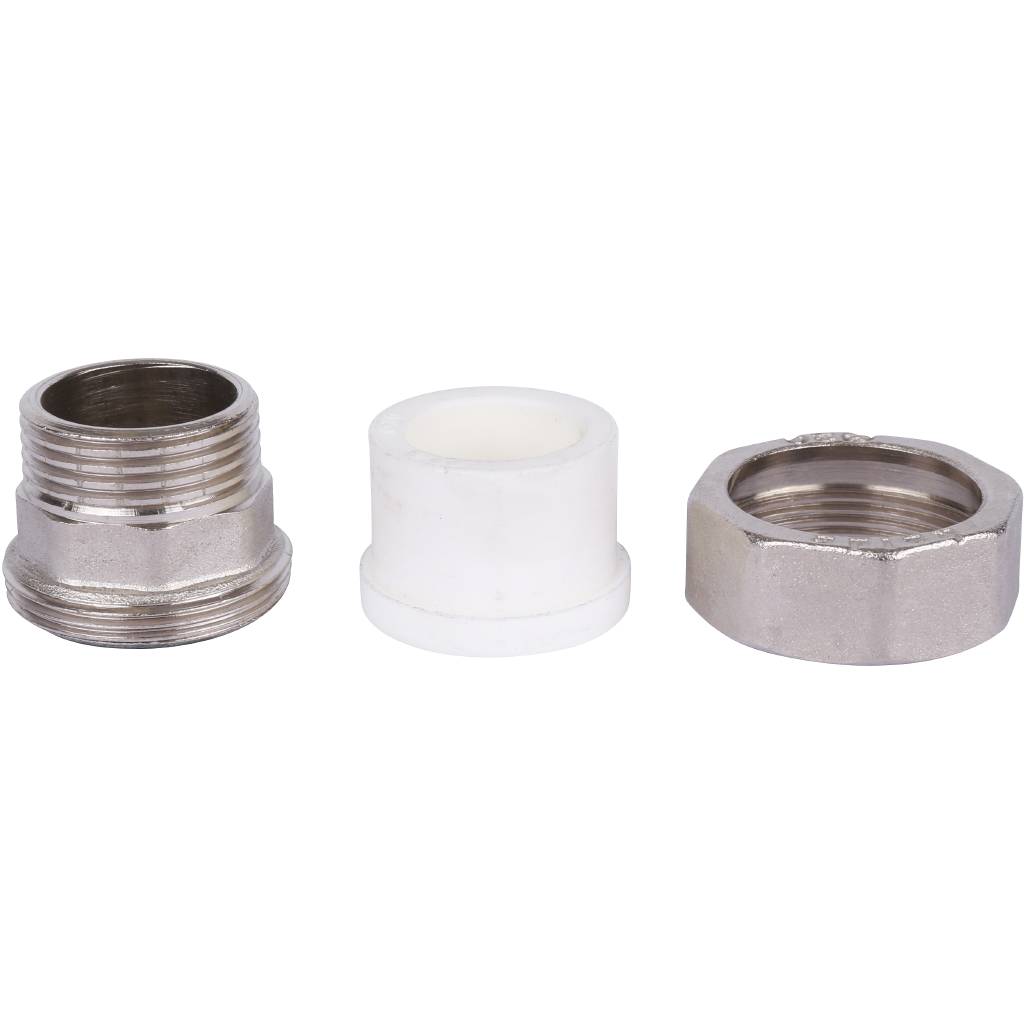 Муфта разъемная Kalde 20х3/4 с наружной резьбой серии ЕСО для полипропиленовых труб под сварку (цвет белый), 3272-tum-200c00