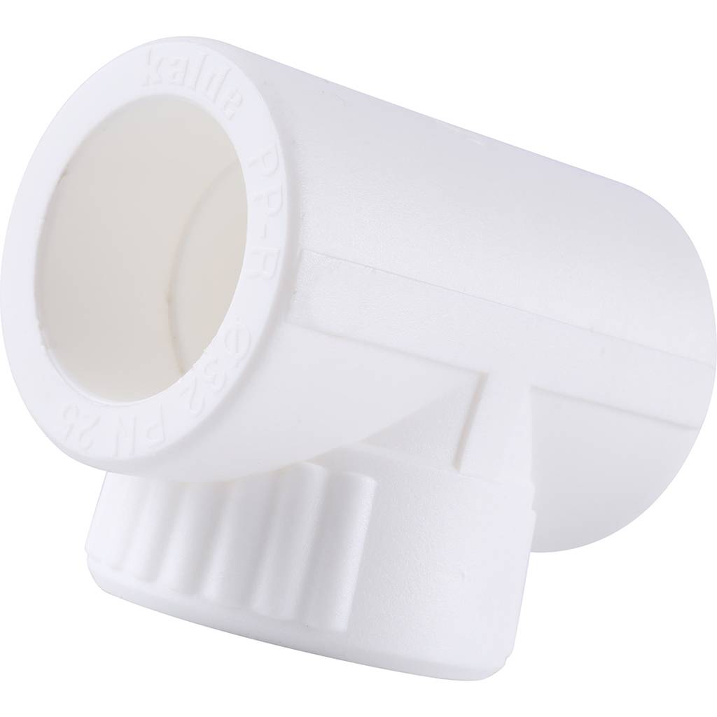 Тройник Kalde с внутренней резьбой 32х1/2 для полипропиленовых труб под сварку (цвет белый)