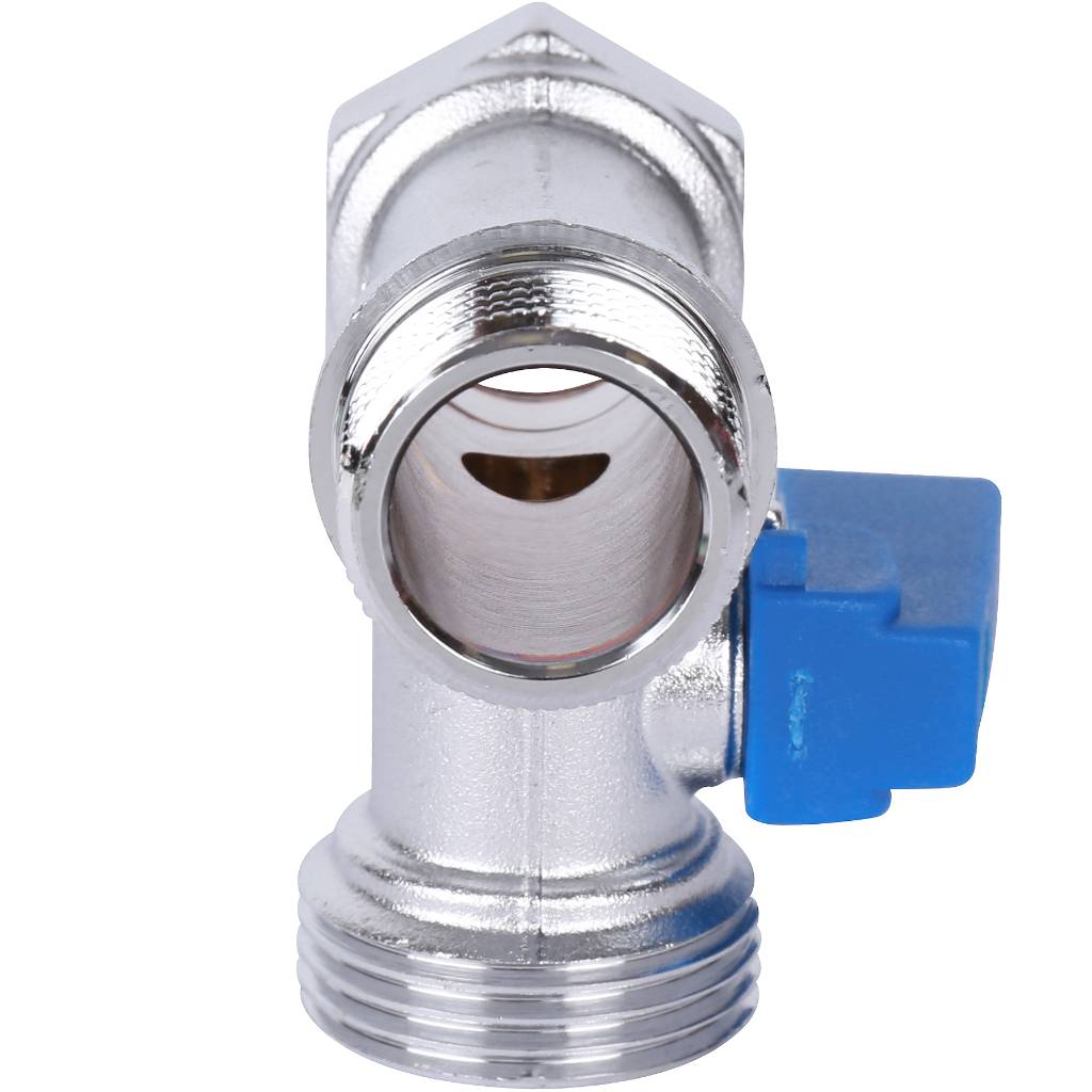 Кран шаровой проходной STOUT 1/2 х 3/4 х 1/2 для стиральных и посудомоечных машин, SVB-0124-123412