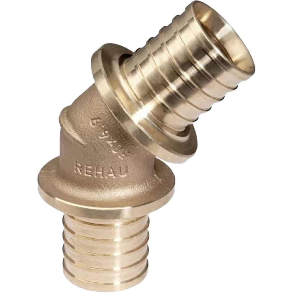 Угольник РЕХАУ RAUTITAN 45°, 50 RX+ для труб из сшитого полиэтилена аксиальный