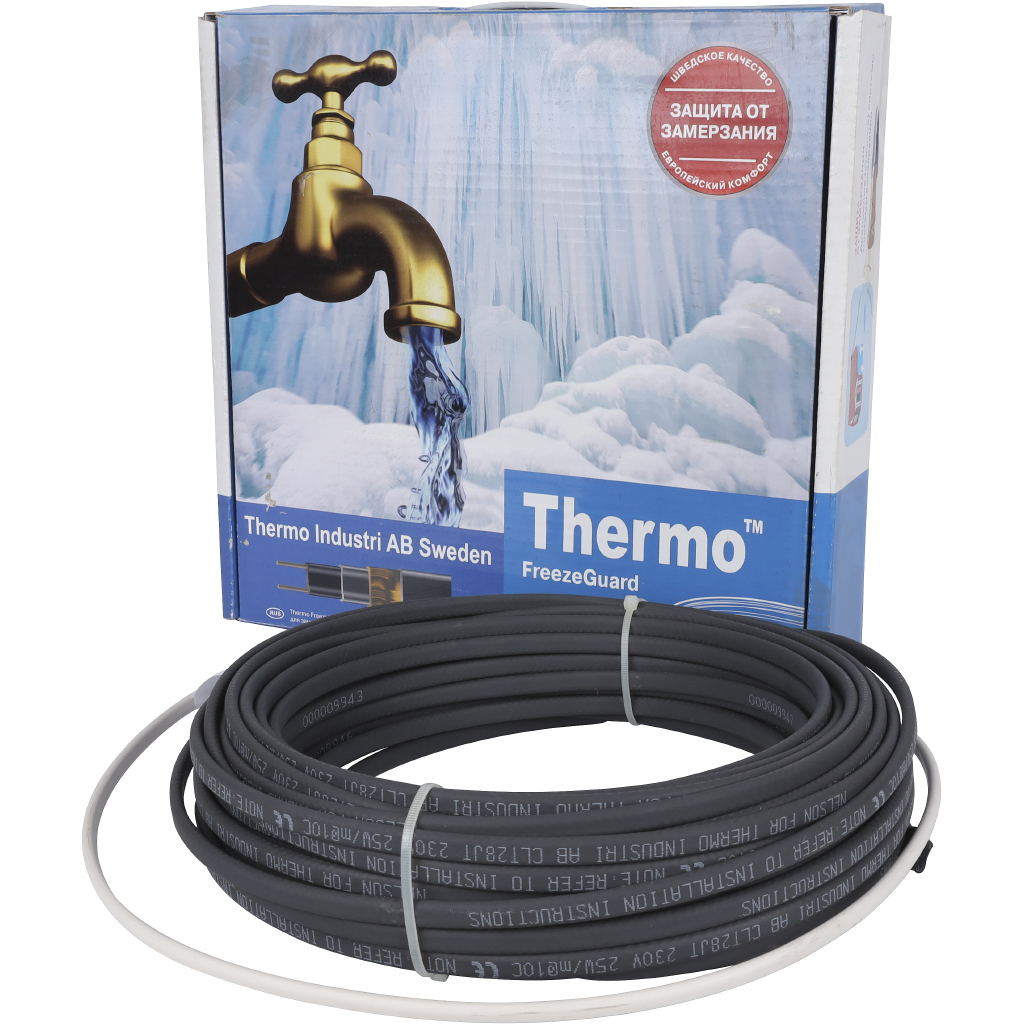 Комплект кабеля для обогрева труб THERMO 30м, 25 Вт/м