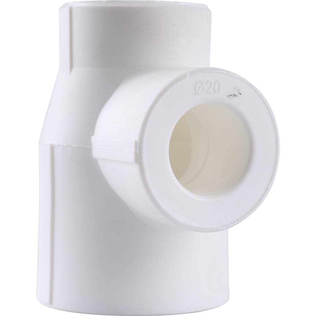 Тройник переходной Kalde 32х20х25 для полипропиленовых труб под сварку (цвет белый), 3212-tio-322025
