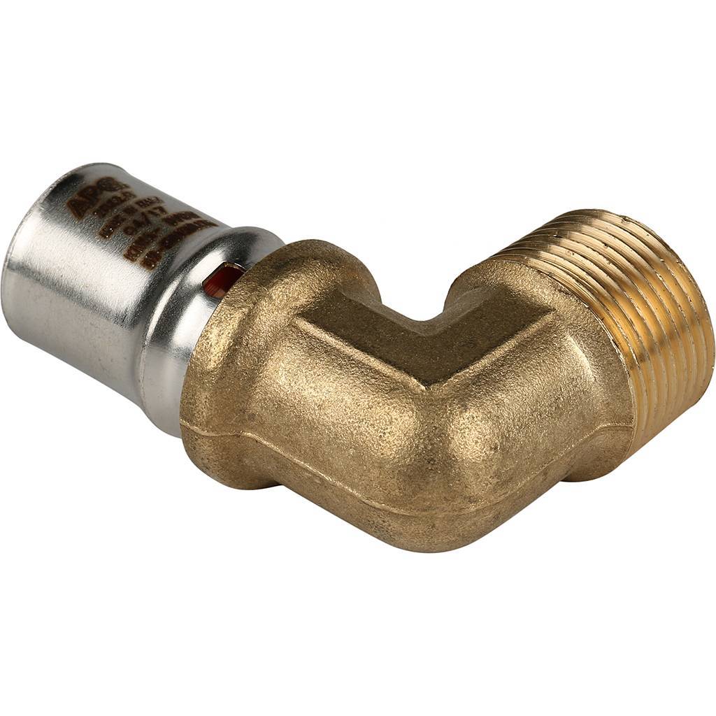 Угольник-переходник STOUT с наружной резьбой 3/4 х20 для металлопластиковых труб прессовой, SFP-0011-003420