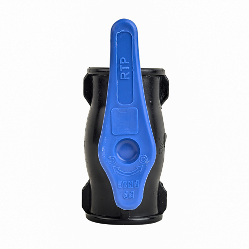 Кран шаровой компрессионный, полипропилен внутренняя/внутренняя резьба 3/4х3/4, для полиэтиленовых труб, РТП