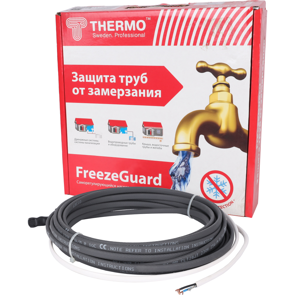 Комплект кабеля для обогрева труб THERMO 10м, 25 Вт/м