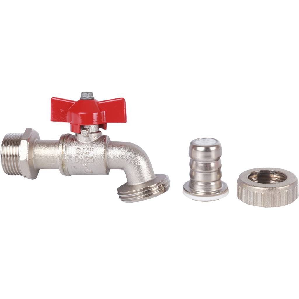 Шаровой сливной кран Itap 168 3/4 GAR с латунным штуцером, ручка-бабочка