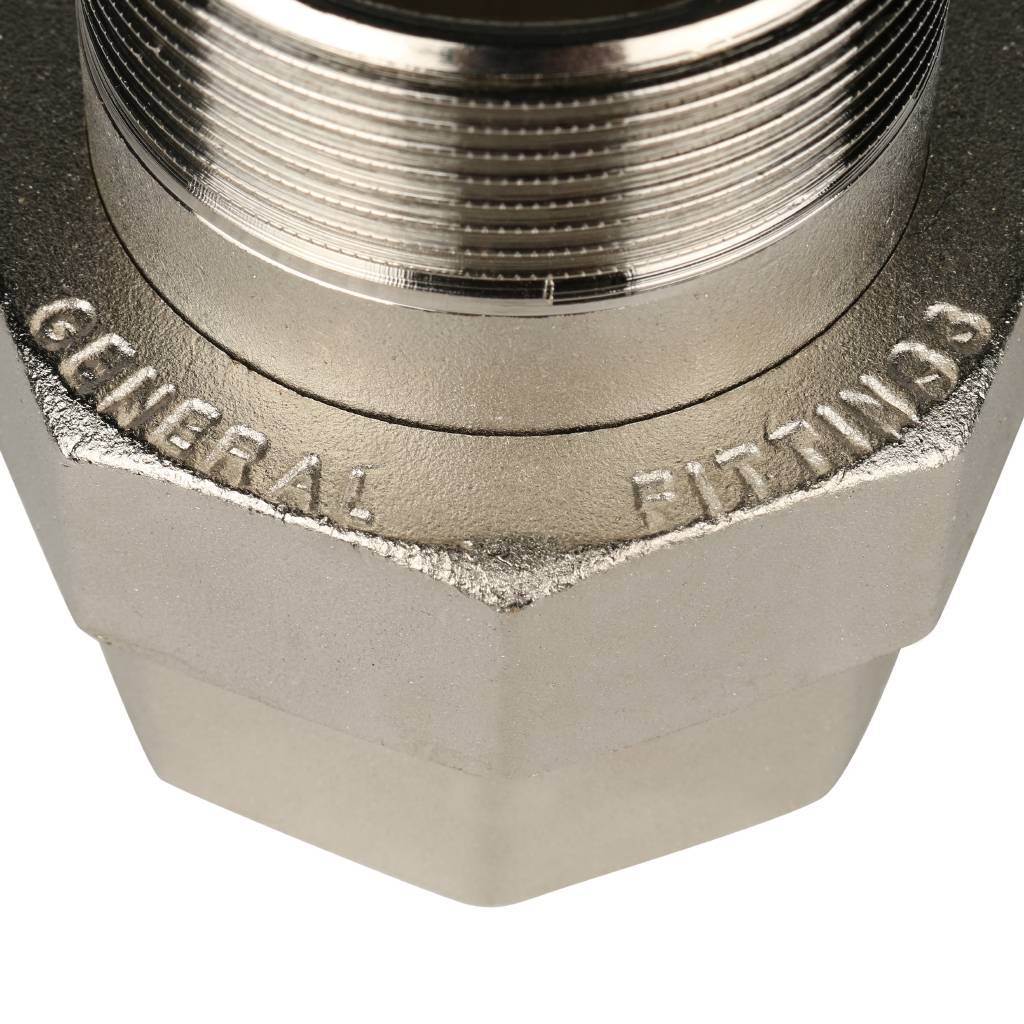 Разъемное соединение STOUT американка ВН никелированное, уплотнение под гайкой 2 o-ring кольцо, SFT-0041-000002