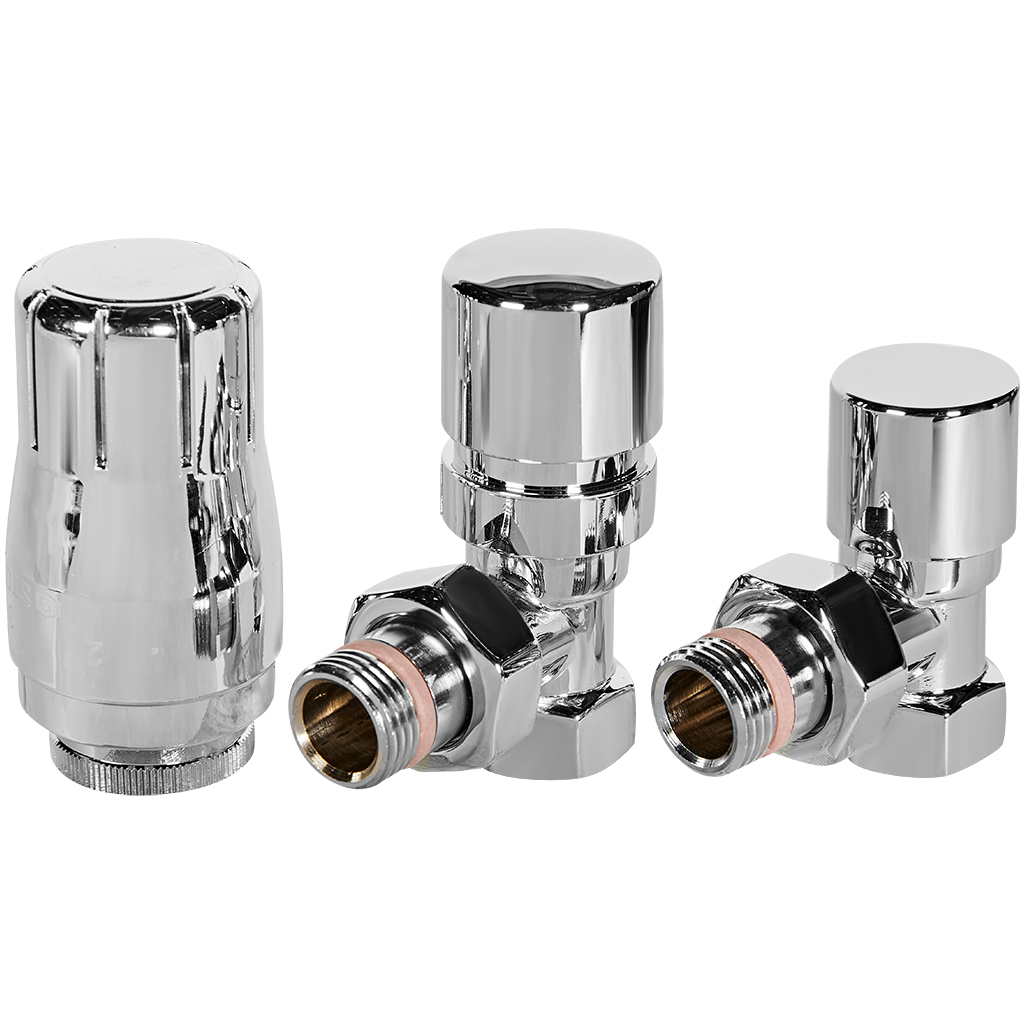 Комплект клапанов термостатических STOUT Design хром, угловой 1/2, SVTDK-0002-000015C