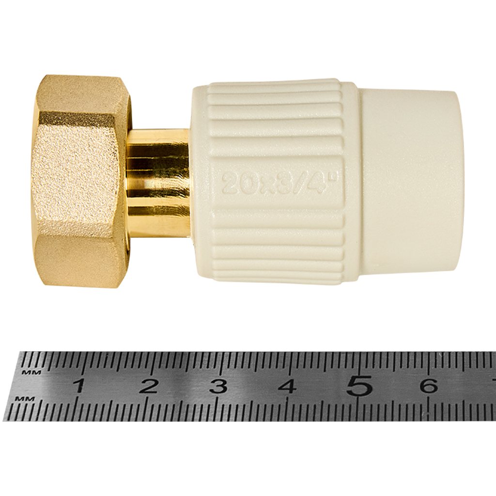 Муфта Ekoplastik ППР с евроконусом и накидной гайкой 20х3/4, SZM02025ERCT