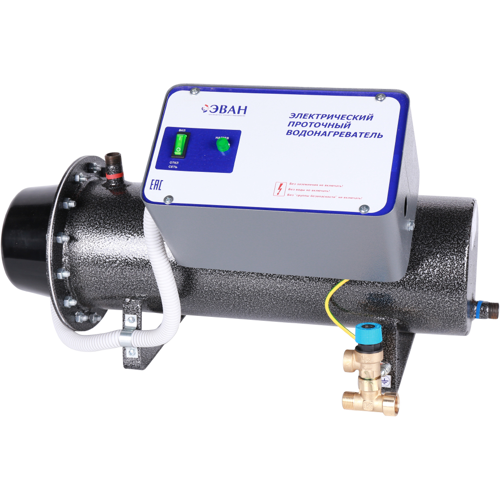 Водонагреватель ЭВАН ЭПВН-15 кВт (1 фл.) проточный класс Стандарт-Эконом, 13026