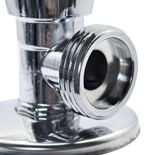 Вентиль угловой удлиненный, латунь 1/2х3/4, еврослот, хромированный, РТП