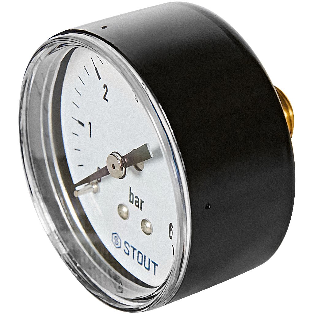 Манометр аксиальный STOUT корпус Dn 50 мм 1/4 , 0...6 бар, кл.2.5