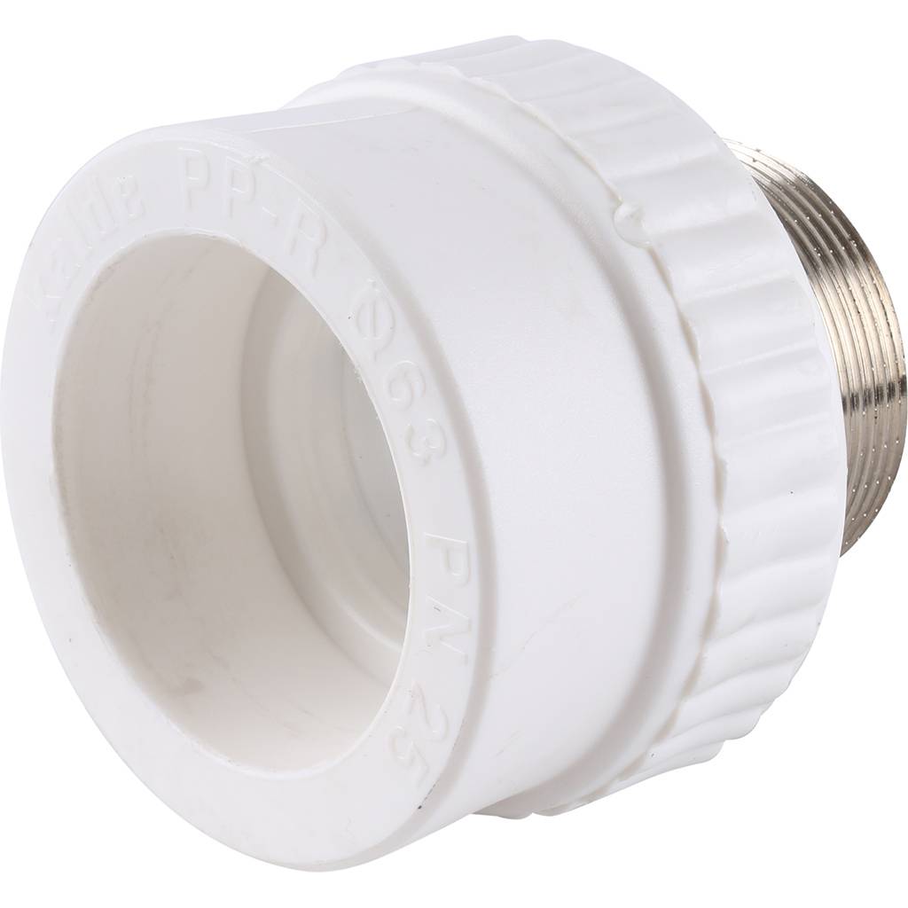 Муфта комбинированная Kalde под шестигранник (наруж. резьба, 63x2 ) для полипропиленовых труб под сварку, 3222-nmo-632006