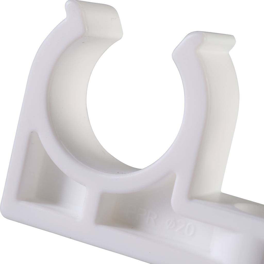 Двойное крепление Политэк d=20 для полипропиленовых труб под сварку (цвет белый), 9000020020