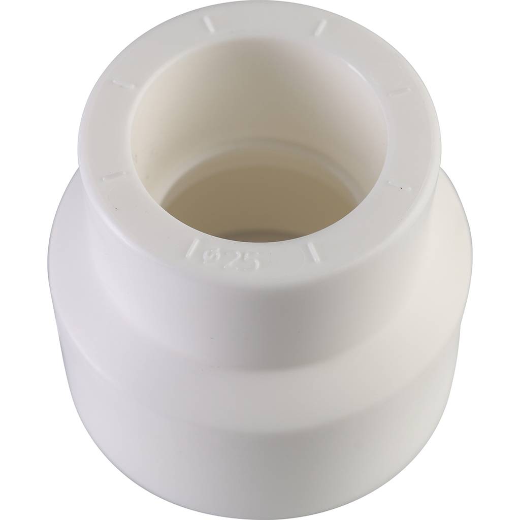 Муфта переходная Политэк 32х25 внутр./внутр. для полипропиленовых труб под сварку (цвет белый), 9000003225