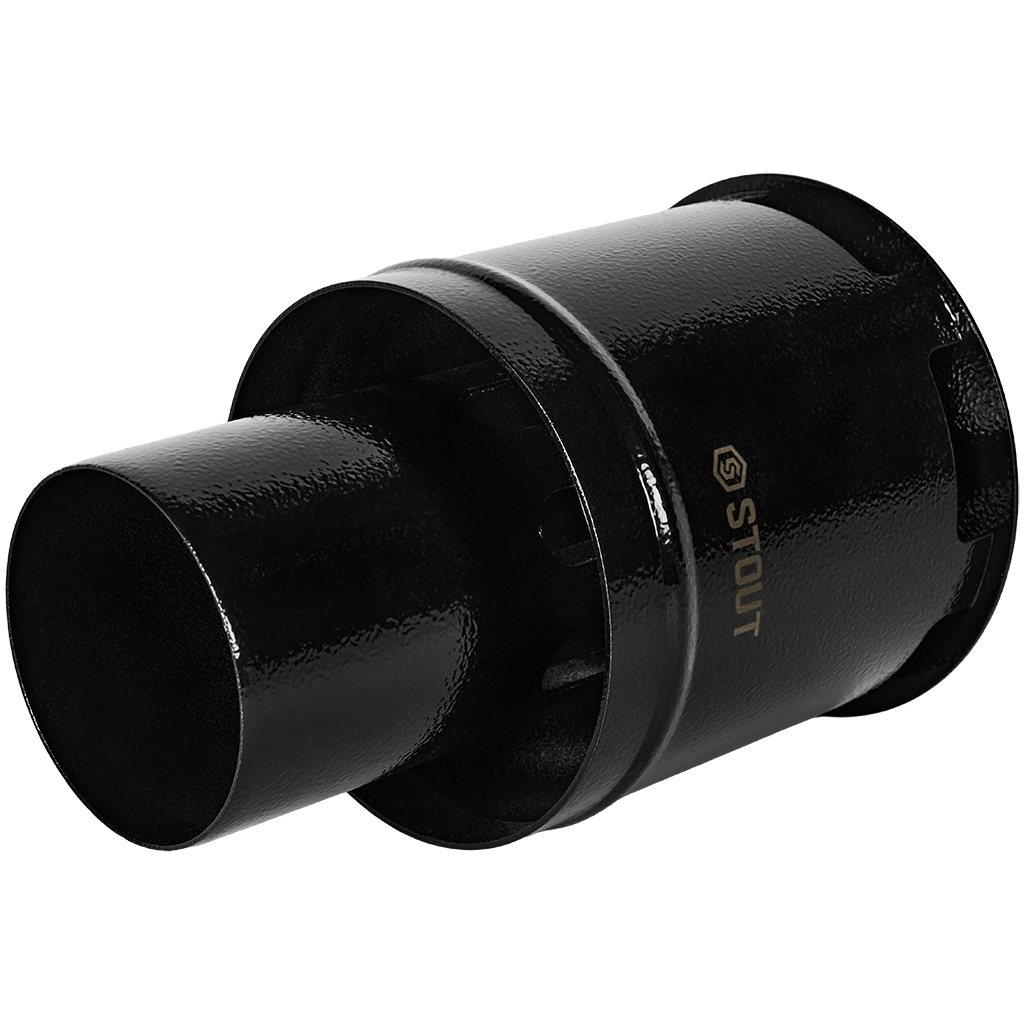 STOUT SCR-0080-800011 STOUT Оголовок вертикальный с ветрозащитой сварной традиц. D80(п) ЧЕРНЫЙ узкий, SCR-0080-800011