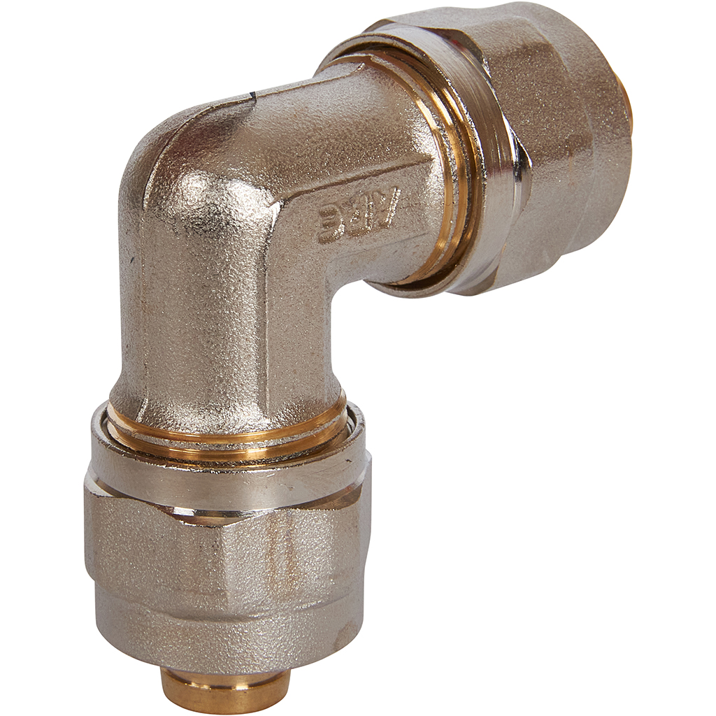 Угольник STOUT  90° 16х16 для металлопластиковых труб винтовой, SFS-0003-001616